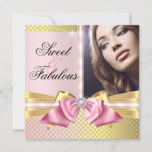 Invitation Sweet et Fabulous Rose Gold Shimmer Anniversaire
