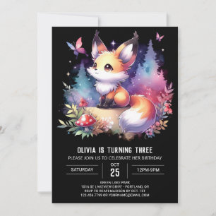 Invitation Sweet Fun Fox Anniversaire numérique