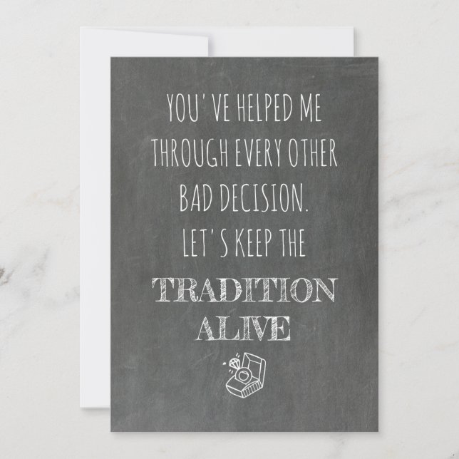 Invitation Sweet Funny Bridesmaid / Maid of Honor Proposition (Devant)