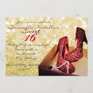 Invitation Sweet Gold Sparkle 16