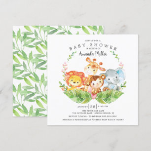 Invitation Sweet Jungle Safari Animaux Baby showers garçons