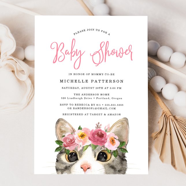 Invitation Sweet Kitty Baby shower fille (Créateur téléchargé)