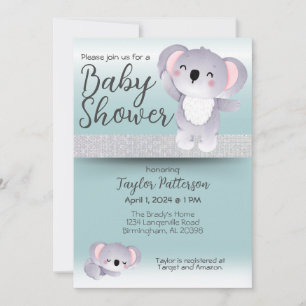 Invitation Sweet Koala Oears Baby shower neutre pour les femm