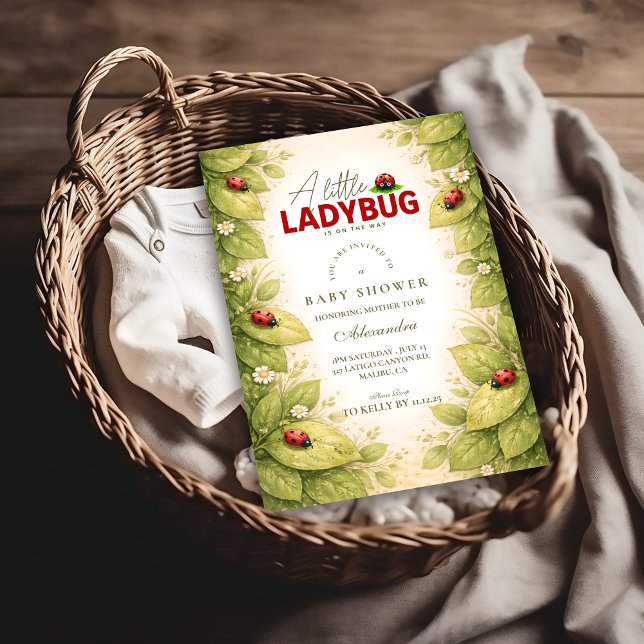 Invitation Sweet Ladybug Spring Baby Shower (Créateur téléchargé)