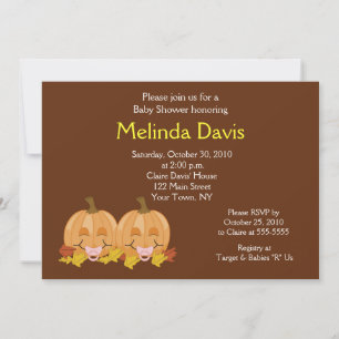 Invitation Sweet Little Citrouille 5x7 Automne Baby shower In