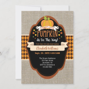 Invitation Sweet Little Citrouille Automne Baby shower Invita