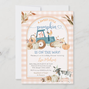 Invitation Sweet Little Citrouille Automne En vichy Baby show