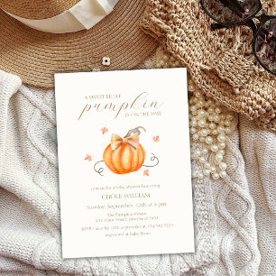 Invitation Sweet Little Citrouille Bow Baby shower d'automne