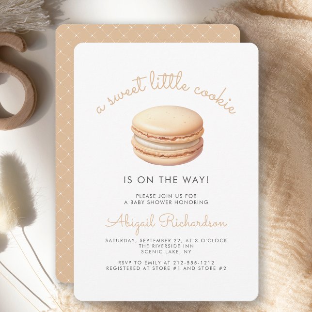 Invitation Sweet Little Cookie Macaron Baby shower neutre (Créateur téléchargé)