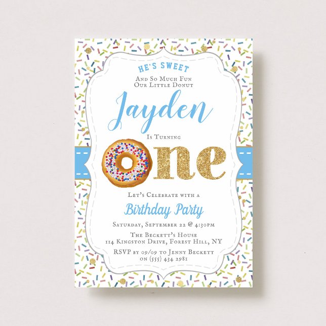 Invitation Sweet Little Donut Boys 1er Anniversaire Invitatio (Créateur téléchargé)
