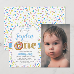 Invitation Sweet Little Donut Boys 1er Anniversaire Invitatio