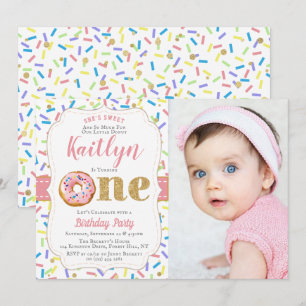 Invitation Sweet Little Donut Girls 1er Anniversaire Invitati