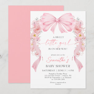 Invitation Sweet Little Girl Coquette Baby shower d'arc flora