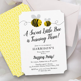 Invitation Sweet Little Honey Bee 3e fête d'anniversaire