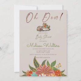 Invitation Sweet Little Oh Deer Woodland Animaux sauvages Flo