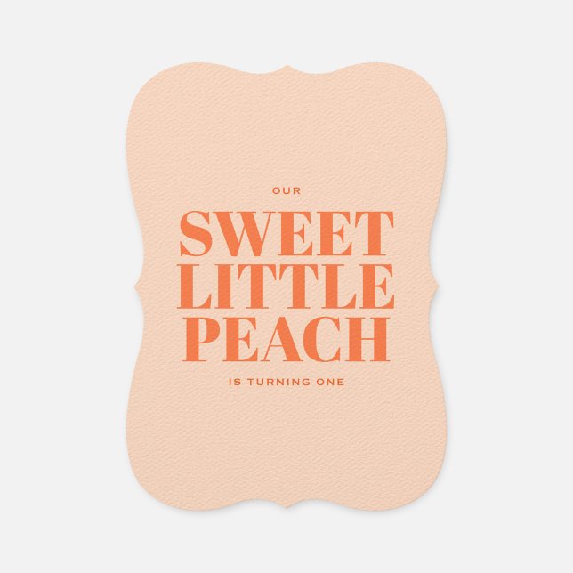 Invitation Sweet Little Peach Girl Premier anniversaire (Créateur téléchargé)