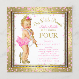 Invitation Sweet Little Princess 4e anniversaire