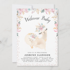 Invitation Sweet Mama & Baby Llama Welcome Baby
