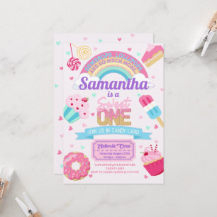 Invitation Sweet One 1er anniversaire Candy Land Party Invita