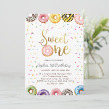 Sweet One Birthday Invitation, 1er Birthday Girl