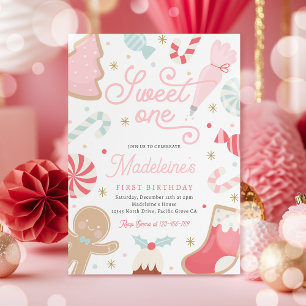 Invitation Sweet One Christmas Cookie 1er Anniversaire