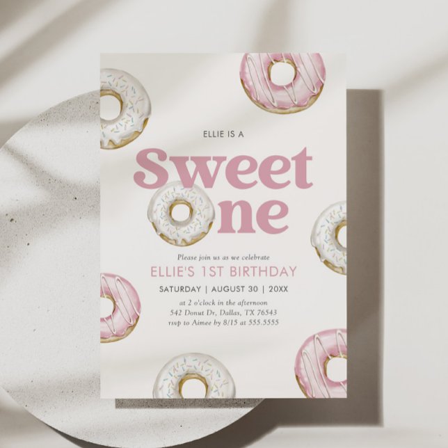 Invitation Sweet One Donut 1er anniversaire (Créateur téléchargé)
