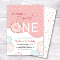 Sweet One Donut Rose Frosting Girl's 1er Anniversa