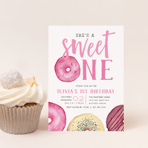 Invitation Sweet One   Fête du premier anniversaire de Donut
