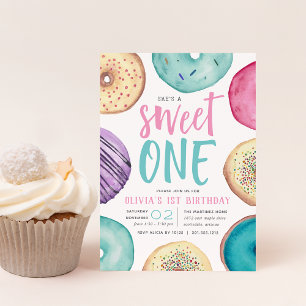 Invitation Sweet One   Fête du premier anniversaire de Donut