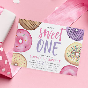 Invitation Sweet One   Fête du premier anniversaire de Donut
