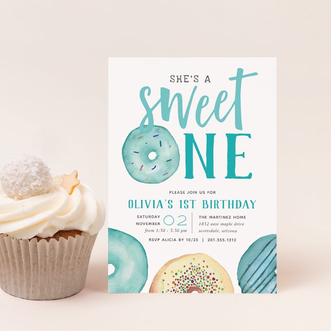Invitation Sweet One | Fête du premier anniversaire de Donut (Créateur téléchargé)