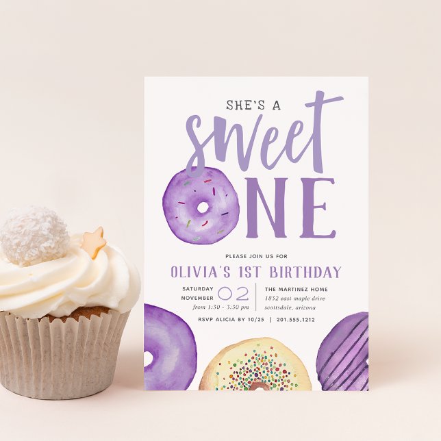 Invitation Sweet One | Fête du premier anniversaire de Donut (Créateur téléchargé)
