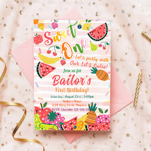 Invitation Sweet One   Fruit Party Anniversaire