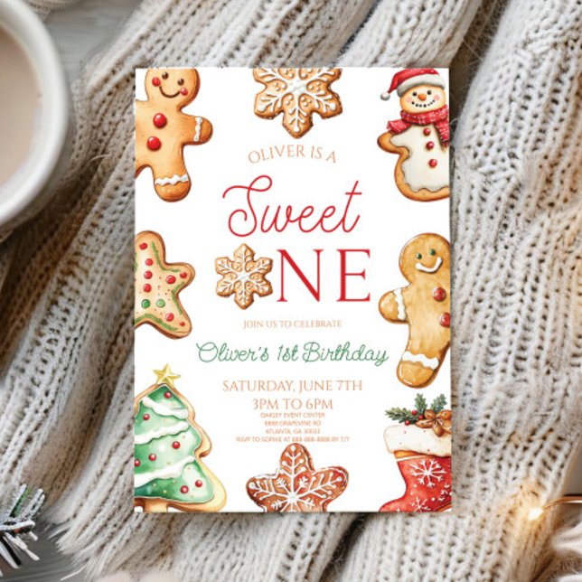 Invitation Sweet One Gingerbread Cookie 1st Birthday Party (Créateur téléchargé)