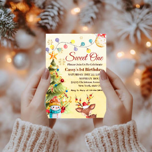 Invitation Sweet One hiver vacances 1er anniversaire fête