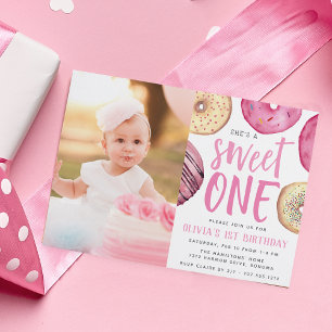 Invitation Sweet One   Photo du premier anniversaire de Donut