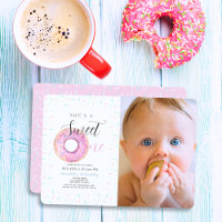 Sweet One Rose Donut Girl Photo 1er anniversaire