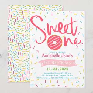 Invitation Sweet One Sprinkles fête d'anniversaire
