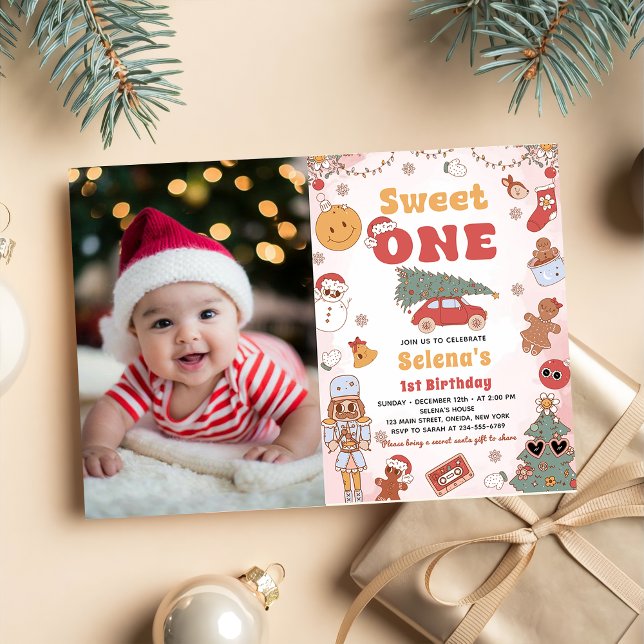 Invitation Sweet One Super Noël 1er anniversaire Photo (Créateur téléchargé)