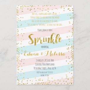 Invitation Sweet Pastel Baby Sprinkle Invitationbébé, douche,