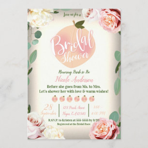 Invitation SWEET PEACH Charme Sud Fête de l'mariée florale