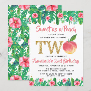 Invitation Sweet Peach Girls 2e anniversaire