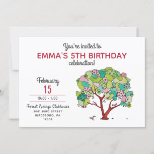 Invitation Sweet rose Valentine Coeurs Arbre Fille Anniversai