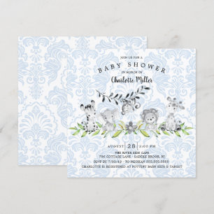 Invitation Sweet Safari Animaux Baby shower garçons