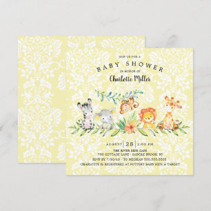 Invitation Sweet Safari Animaux Baby shower neutre genre