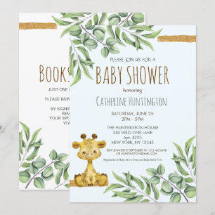 Invitation Sweet Safari Jungle Giraffe Baby shower