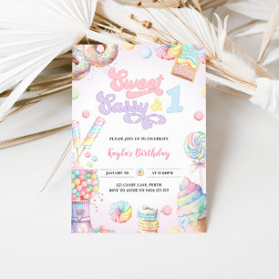Invitation Sweet Sassy et One Pastel Candy premier anniversai