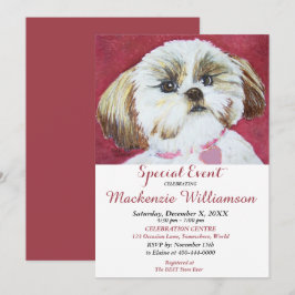 INVITATION SWEET SHIH TZU SOUHAITE UN JOUR D'ANNIVERSAIRE