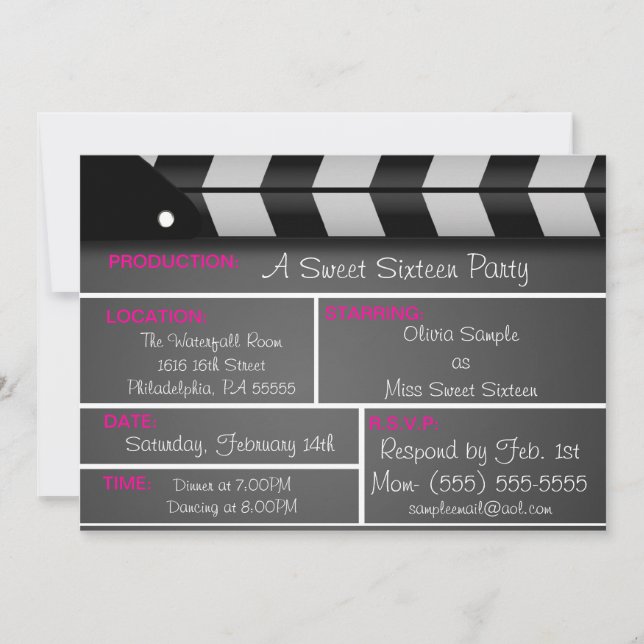 Invitation Sweet sixteen (Devant)