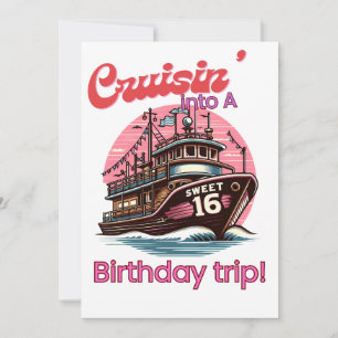 Invitation Sweet Sixteen 16e Croisière Pour Un Voyage D'anniv